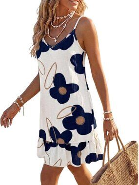 Floral Ruffle Sundress | Boho V-Neck Beach Dress for Summer Vacation